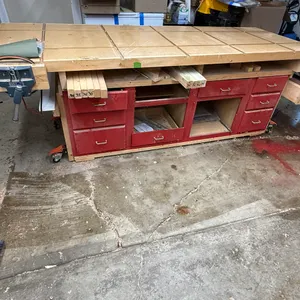 Large Rolling Woodworking Workbench