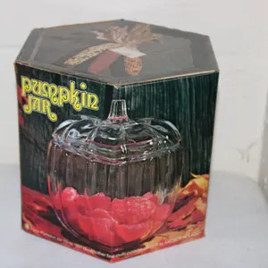 Anchor Hocking Glass Pumpkin Jar 70 oz in Original Box Multi-Purpose Storage Container New Old Stock