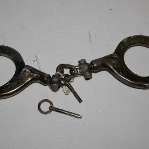 Peerless Handcuff Company Model 3 Handcuffs With Keys and Personalized Engraving J.R. Hertel Marking