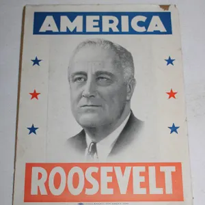 1972 Geo. G. Renneker Co. "America Roosevelt" Political Poster Featuring Franklin D. Roosevelt Portr