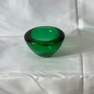 Emerald Glass Candle Holder