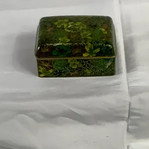 Square Green Cloisonne Jewelry Box
