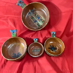 Vintage Tiaquepaque Mexican Pottery Bowl Set
