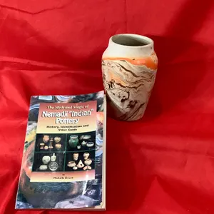 Vintage Nemadji USA Pottery Clay Swirl Vase