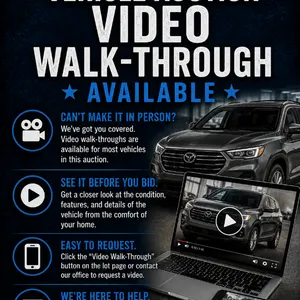 VEHICLE AUCTION VIDEO WALK THROUGH AVAILABLE: