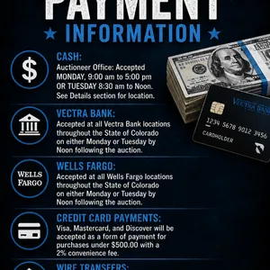 PAYMENT: ONLY THE FOLLOWING WILL BE ACCEPTED AS FORMS OF PAYMENT: