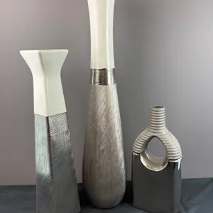 Set of Large Vases and Candle Holder
