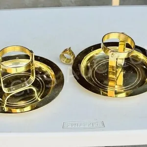 pair of brass 7"  candle holders w/ swinging top
