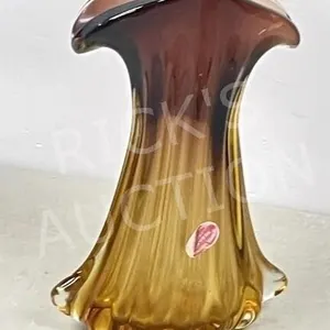 Murano art glass vase w/ label  12" tall