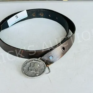 Michelin Man metal buckle & leather belt
