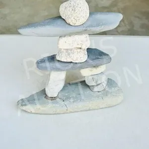 9" tall stone inukshuk figure -