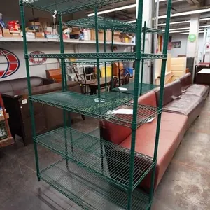green metal shelf