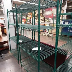 green metal shelf