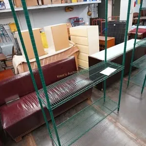 green metal shelf
