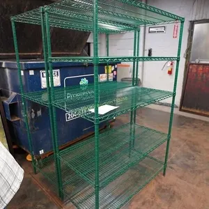 2-metal green shelves