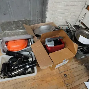 assortment of bins and boxes