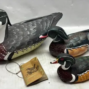 Vintage Wood carved hand painted duck lot