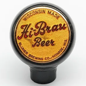 BALL TAP KNOB HANDLE HI-BRAU BEER BLUMER BREWING MONROE WISCONSIN (GREEN DUCK)