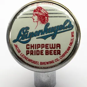 BALL TAP KNOB HANDLE LEINENKUGELS CHIPPEWA PRIDE BEER CHIPPEWA FALLS WISCONSIN (TIN CAN STYLE)