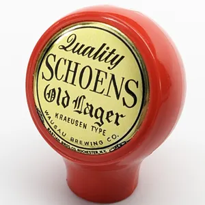 BALL TAP KNOB HANDLE QUALITY SCHOEN'S OLDLAGER BEER KRAUSEN TYPE WAUSAU WISCONSIN (BASTIAN BROS)