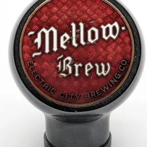 BALL TAP KNOB HANDLE MELLOW BREW BEER ELECTRIC CITY BREWING KAUKANA WISCONSIN