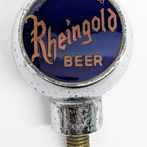 BALL TAP KNOB HANDLE RHEINGOLD BEER CHICAGO ILLINOIS (ROBBINS)
