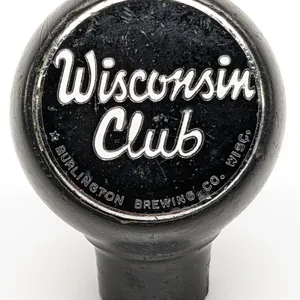 BALL TAP KNOB HANDLE WISCONSIN CLUB BEER BURLINGTON WISCONSIN (GREEN DUCK)