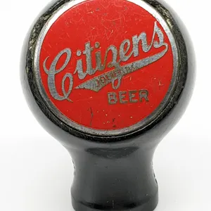 BALL TAP KNOB HANDLE CITIZENS BEER JOLIET ILLINOIS (TRUE NAME)