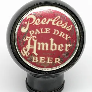 BALL TAP KNOB HANDLE PEERLESS PALE DRY AMBER BEER LA CROSSE WISCONSIN