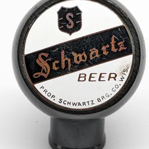 BALL TAP KNOB HANDLE SCHWARTZ BEER HARTFORD WISCONSIN