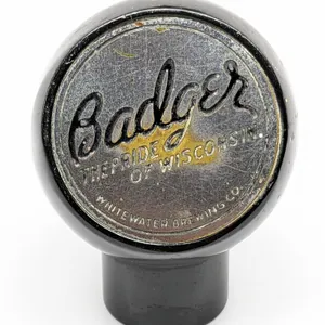 BALL TAP KNOB HANDLE BADGER THE PRIDE OF WISCONSIN BER WHITEWATER WISCONSIN (NEW ART SPECIALTIES)