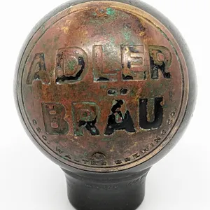 BALL TAP KNOB HANDLE ADLER BRAU BEER GEO WALTER BREWING APPLETON WISCONSIN (DAKA-WARE)