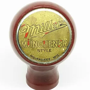 BALL TAP KNOB HANDLE MILLER MUNCHENER STYLE BEER MILWAUKEE WISCONSIN (TRUE NAME)
