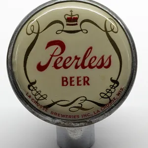 BALL TAP KNOB HANDLE PEERLESS BEER LA CROSSE WISCONSIN (TIN CAN STYLE)
