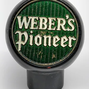 BALL TAP KNOB HANDLE WEBER'S PIONEER BEER THERESA WISCONSIN (NEW ART SPECIALTIES)