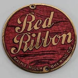 BALL TAP KNOB HANDLE RED RIBBON BEER WAUSAU WISCONSIN