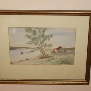 F. Van Holte Landscape Watercolor