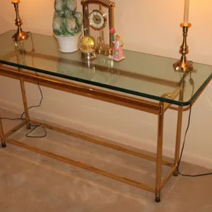 Glass & Brass Console Table