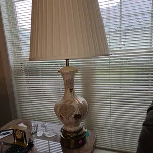 Japanese Heavy Crazing Ceramic Gold Leaf Hollywood 50’s Lamps