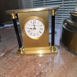 Howard Miller casey petite brass desk clock with alarm