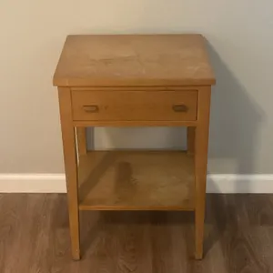 Wooden One-Drawer Nightstand / Side Table