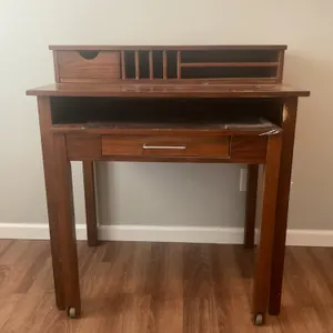 Java Roll-Out Wooden Desk with Organizer