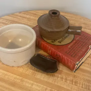 Vintage Stoneware, Coin Purse & Dictionary Collection