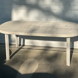 White Oval Plastic Patio / Utility Table