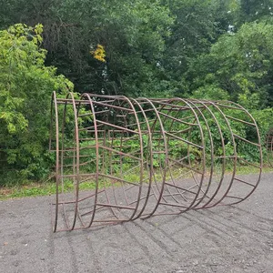 3 steel round bale feeders