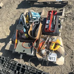 ASSORTED POWER TOOLS, AXE, RECHARGEABLE QUICK PUMP, HAND TOOLS, QUICK ATTACH, ETC