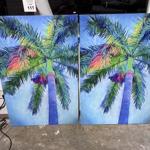 BLUE PALM TREE ART PRINTS