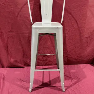 METAL BAR HEIGHT BARSTOOL WITH BACK