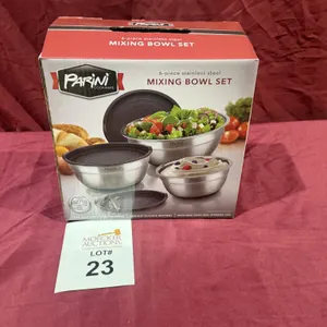 PARINI COOKWARE 6 PC STAINLESS STEEL MIXING BOWL SET (NEW)