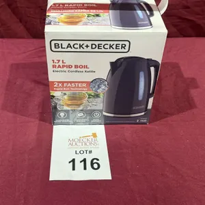 BLACK & DECKER 1.7L RAPID BOIL ELECTRIC CORDLESS KETTLE (NEW)